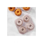Korkmaz Pasty 4-Cavity Muffin Mold Aluminum Non-Stick Metallic 1000ml Capacity - Korkmaz