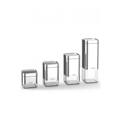 Korkmaz Stora Satin 4 Piece Glass Storage Set with Stainless Steel Lids 500ml 750ml 1250ml 2000ml