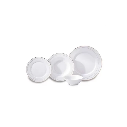Korkmaz 8379 Perla Collection 60 Piece 12 Person Round Porcelain Dinnerware Set White Korkmaz 8379 Perla Collection 60 Piece 12 Person Round Porcelain Dinnerware Set White