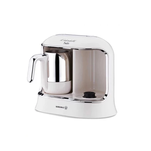 Korkmaz Kahvekolik Twin Coffee Machine Vanilla Chrome A861-08 for Traditional Turkish Coffee with Thermo Balance Technology - Korkmaz - Image 3