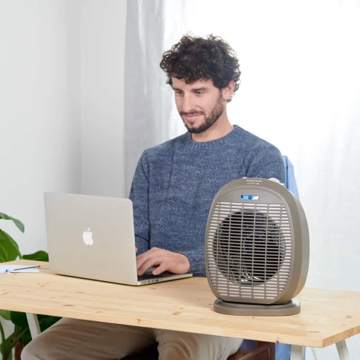 Taurus Tropicano 3.5 Fan Heater 2400W, Oscillating Electric Heater, Brown Plastic Design, Fast and Efficient Warm Air Distribution - Taurus - Image 2