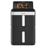 قلاية هوائية توروس DUO SLIM AF2602 سعة 13 لتر، تصميم واسع وعملي، تقنية الهواء الساخن لتحضير أطعمة مقرمشة ولذيذة مع استخدام كمية أقل من الزيت - تاوروس
