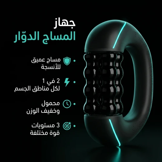 جهاز مساج وتدليك الأنسجة العميقة 2 في 1 للرقبة والكتفين والذراعين والساقين يمنحك تدليكاً مخصصاً لتقليل التوتر العضلي وتنشيط الدورة الدموية في أي مكان وزمان - مساجر - Image 2