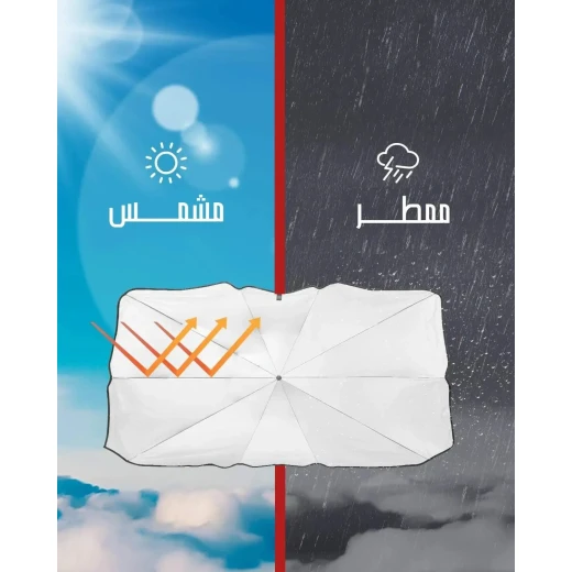 واقي شمس للسيارة قابل للطي بتصميم مدمج، موفر للمساحة وسهل التخزين، خفيف الوزن ومناسب للسيارات، مصنوع من خامة متينة للحماية من أشعة الشمس والحرارة - Car - Image 5