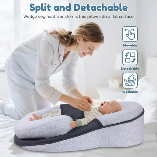 Baby Feeding Support Pillow, Comfortable and Practical Cushion for Breastfeeding and Bottle Feeding, Provides Support for Baby and Helps Improve Feeding Position - Baby - Image 3