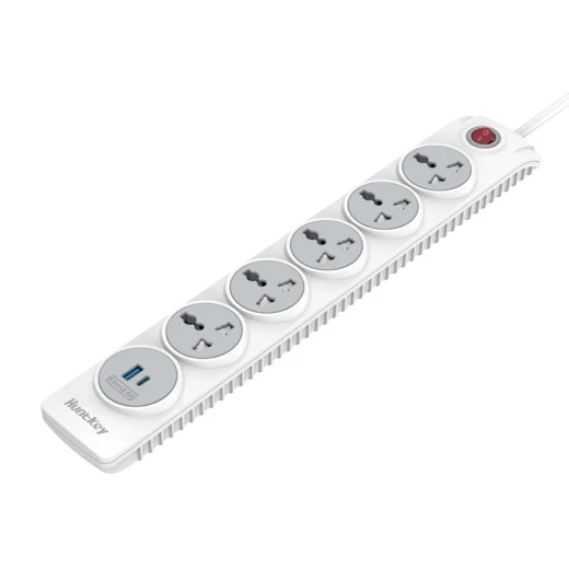 HUNTKEY SZN607C, HUNTKEY UNIVERSAL POWER STRIP 5-SOCKETS + 1-USB+ 1 TYPE-C 3M