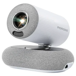 بروجكتور Porodo Lumacast ذكي Full HD  جهاز عرض منزلي محمول بدقة عالية، بروجيكتور للأفلام والفيديو والألعاب والعروض