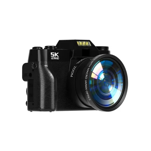جي بي تي R10 كاميرا رقمية 75 ميجابكسل 4K فيديو شاشة دوارة 3 بوصة 180 درجة واي فاي مدمج تقريب 16X بطاريتان قابلتان لإعادة الشحن بطاقة ذاكرة 64 جيجابايت أسود - جي بي تي - Image 3