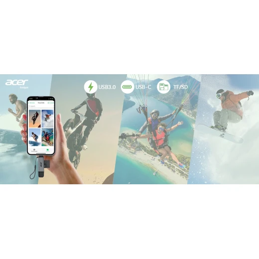 قارئ بطاقات ايسر USB A 3.0 إلى Micro SD من الألومنيوم بفتحتين - ايسر - Image 3