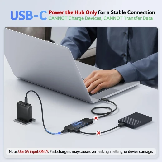 هب Acer USB 3.0 بأربعة منافذ – موزع USB هاب 4 منافذ مع كابل 4 قدم، وصلة USB للكمبيوتر واللابتوب والأجهزة الطرفية - ايسر - Image 4