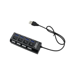 4-Port USB 2.0 Hub High-Speed Splitter with Individual On/Off Switches and LED Indicators 6954810100169
