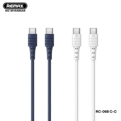 ريماكس كيبل RC-068 C-C زيرون سيري 65 واط PD شحن سريع بيانات تايب سي الى تايب سي 1 متر أزرق