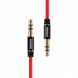 كابل صوت REMAX RL-L200 AUX بطول 2 متر، 3.5mm لتوصيل الهاتف والسيارة والسماعات، نقل صوت واضح وجودة عالية، موصل ذكر من الطرفين، متين وسهل الاستخدام