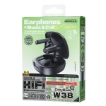 REMAX CozyBuds W38 Wireless Earphones Black with Bluetooth 5.0, dynamic bass, up to 5 hours of playback, IPX5 water resistance and touch controls. - Remax