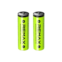 بطاريات ريماكس New Energy AA ليثيوم قابلة لإعادة الشحن عبر USB-C، سعة 3071mWh، جهد 1.5V، عبوة 2 بطارية، أكثر من 1000 دورة شحن