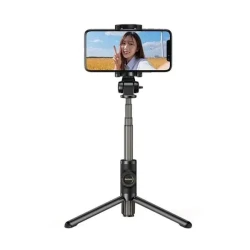 عصا سيلفي ريمكس P10 بتقنية مع ريموت تحكم وحامل ثلاثي للقارورة – Selfie Stick وTripod للهاتف للتصوير والفيديو والبث المباشر