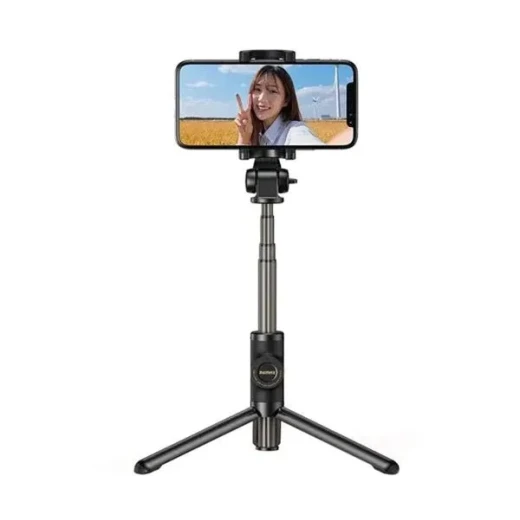 عصا سيلفي ريمكس P10 بتقنية مع ريموت تحكم وحامل ثلاثي للقارورة – Selfie Stick وTripod للهاتف للتصوير والفيديو والبث المباشر عصا سيلفي ريمكس P10 بتقنية مع ريموت تحكم وحامل ثلاثي للقارورة – Selfie Stick وTripod للهاتف للتصوير والفيديو والبث المباشر