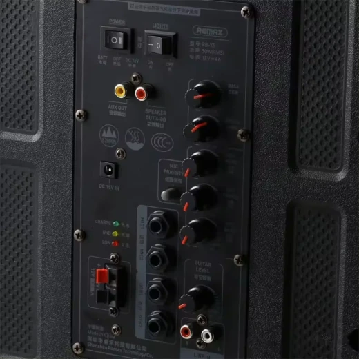 ريماكس سماعة بلوتوث RB-X5 بنظام كاريوكي وجيتار أسود - ريماكس - Image 3