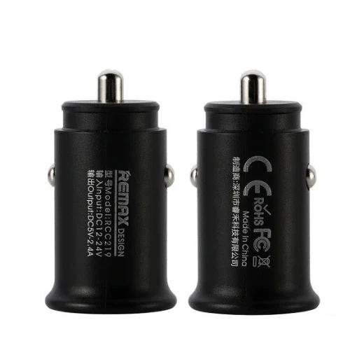 REMAX Roki Slim Car Charger with Dual USB Ports, Compact 0.9cm Design, Smart Power Adjustment and LED Indicator for Convenient In-Car Charging REMAX Roki Slim Car Charger with Dual USB Ports, Compact 0.9cm Design, Smart Power Adjustment and LED Indicator for Convenient In-Car Charging
