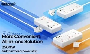 Remax Kiddy Series RP-U153 20W Power Strip, White, Practical Electrical Extension for Home and Office, Multi-Outlet Power Strip for Convenient Everyday Use - Remax - Image 4