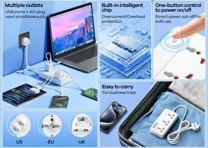Remax Kiddy Series RP-U153 20W Power Strip, White, Practical Electrical Extension for Home and Office, Multi-Outlet Power Strip for Convenient Everyday Use - Remax - Image 5