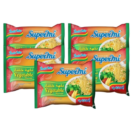 اندومي سوبرمي نودلز سريعة التحضير بنكهة الخضار 5 قطع × 70 جرام - Indomie - Image 4