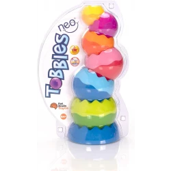 لعبة تكديس Fat Brain Toys Tobbles Neo للأطفال، تنمية حسية، متعددة الألوان