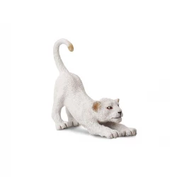 CollectA White Lion Cub Stretching Figurine Realistic Toy Animal 3+ Years