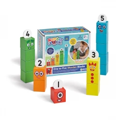 Learning Resources Numberblocks One to Five Wooden Blocks Set, Counting Cubes