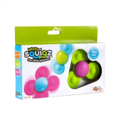 Fat Brain Toys Whirly Squigz Sensory Spinners Set of 3 Engaging, Colorful Suction Cup Spinners for Babies and Toddlers, 3 Unique Designs for Playtime Fun and Skill Development