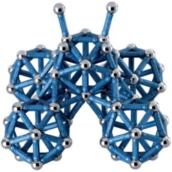 Geomag Metal 270 Magnetic Construction Toy Set, Blue Rods and Chrome Spheres