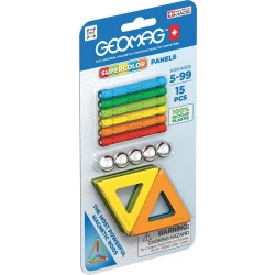 Geomag Supercolor Magnetic Building Set, 15 Pieces, Creative Construction Toy