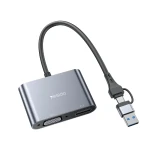 يسيدو HM15 مقسم شاشة الكمبيوتر المحمول متوافق مع نظام TC و USB مزدوج بزمن استجابة فائق الرمادي - يسيدو