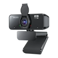 يسيدو كاميرا KM14 بدقة 2K HD بـ 2 مليون بكسل ودوران 360 درجة مع ميكروفون مدمج وتركيز تلقائي، خط 1.5 متر، أسود