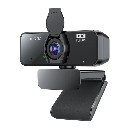 يسيدو كاميرا KM14 بدقة 2K HD بـ 2 مليون بكسل ودوران 360 درجة مع ميكروفون مدمج وتركيز تلقائي، خط 1.5 متر، أسود