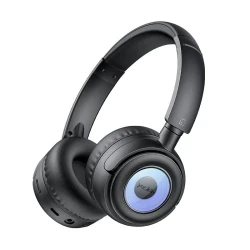 YESIDO EP06 Wireless Headphones, Bluetooth 5.3, RGB Multicolor Lighting, Black, Modern Wireless Headset for Music and Everyday Listening