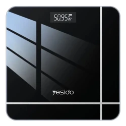 Yesido MG09 Digital Electronic Scale, Black, Home Weight Scale, 260 × 260 × 23.5 mm, Practical Design, Easy to Use for Everyday Weight Measurement