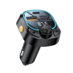 شاحن سيارة يسيدو Y70 بقدرة 15W وشحن سريع، يدعم Bluetooth 5.3 ومرسل FM مع جهاز تحكم عن بعد، يتيح شحن 3 أجهزة في الوقت نفسه، باللون الأسود - يسيدو