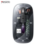 ماوس لاسلكي يسيدو KB29 بتصميم مريح وشفاف كريستالي، أزرار هادئة، اتصال مزدوج 2.4G وBluetooth، فأرة لاسلكية أنيقة وعملية للاستخدام اليومي - يسيدو