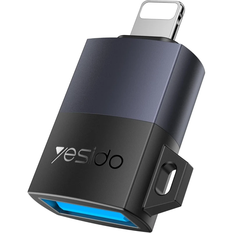 محول يسيدو YESIDO GS32 من Lightning إلى USB 3.0 OTG، محول نقل بيانات وتوصيل أجهزة USB للآيفون والآيباد، محول USB عملي وسريع - يسيدو