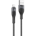 يسيدو كابل بيانات لايتنينج USB بطول 1 متر من خليط الألومنيوم والقطن بحد أقصى 2 أمبير CA121 - يسيدو