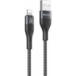 يسيدو كابل بيانات لايتنينج USB بطول 1 متر من خليط الألومنيوم والقطن بحد أقصى 2 أمبير CA121
