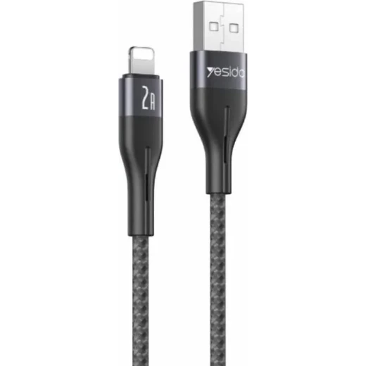 يسيدو كابل بيانات لايتنينج USB بطول 1 متر من خليط الألومنيوم والقطن بحد أقصى 2 أمبير CA121 يسيدو كابل بيانات لايتنينج USB بطول 1 متر من خليط الألومنيوم والقطن بحد أقصى 2 أمبير CA121