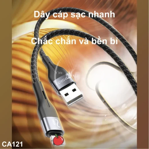 يسيدو كابل بيانات لايتنينج USB بطول 1 متر من خليط الألومنيوم والقطن بحد أقصى 2 أمبير CA121 - يسيدو - Image 4