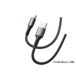 كابل بيانات USB 3.0 Micro من يسيدو CA36 بطول 1.2 متر، كابل شحن ونقل بيانات باللون الأسود، تصميم عملي للاستخدام مع الأجهزة المتوافقة