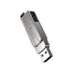 يسيدو FL16 ميتال دوار 128 جيجابايت 2 في 1 مزدوج الاستخدام USB فلاش درايف فضي - يسيدو