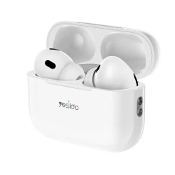 Yesido JB23 TWS Wireless Earphones with Bluetooth 5.3, Lightning Charging and JL6973 Chip, Reduced Version in White, featuring a compact comfortable design for music and calls