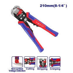 EMTOP EWSP102429 Non-Contact Voltage Detector, Wire Stripper, Crimper & Cutter – Multi-Function Electrical Hand Tool for Voltage Testing, Wire Stripping, Terminal Crimping & Cable Cutting