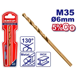 ريشة حفر إيمتوب HSS M35 مقاس 6 مم – لقمة حفر عالية الأداء للمعادن والفولاذ المقاوم للصدأ، مناسبة لأعمال الورش والصيانة والتصنيع