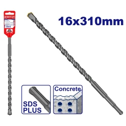ريشة حفر إيمتوب SDS بلس 16×310 مم EHDR11605 – لقمة حفر طويلة ومتينة للخرسانة والطوب والحجر، مناسبة لمطارق الحفر وأعمال البناء والتركيب والصيانة